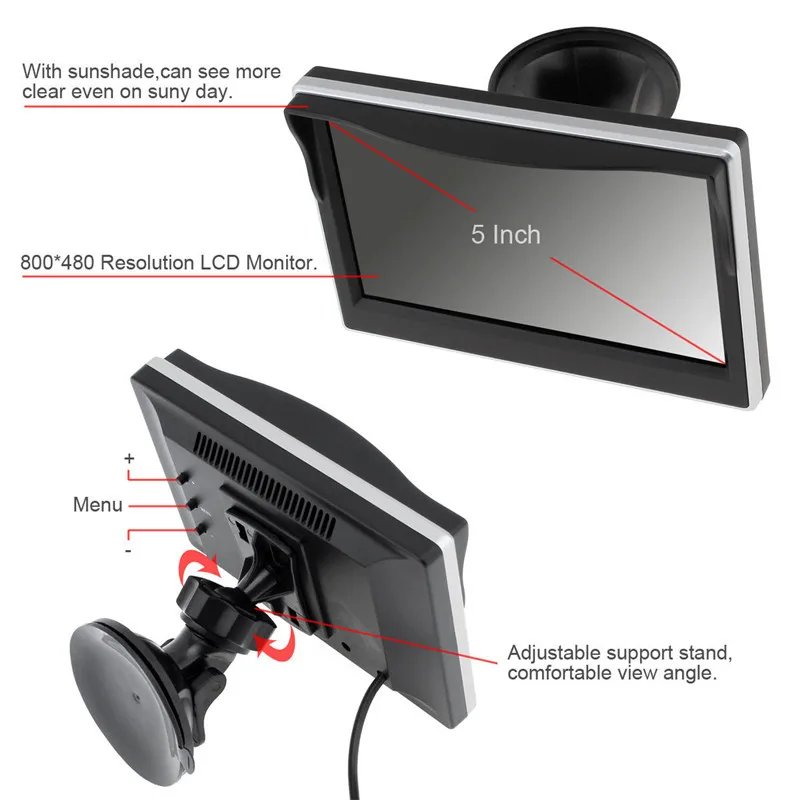 5 &quotLCD цветной HD монитор заднего вида дисплей и 7 светодиодов ИК
