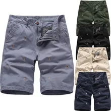 Повседневное летние шорты для мужчин спортивные с резинкой на талии Шорты летняя обувь для прогулок; Повседневное свободные Вышитые комбинезоны Пляжные шорты T406