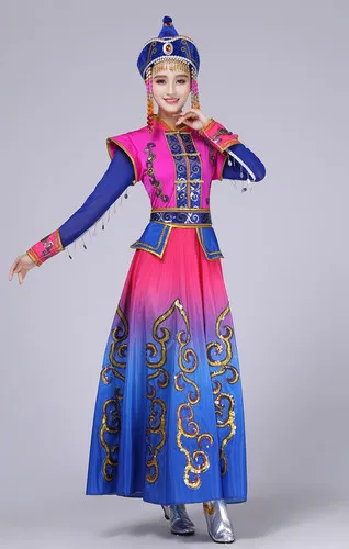 Новые монгольские костюмы монгольские танцы костюм внутренний монгольский танцевальный костюм монгольский халат Этническая юбка для выступлений - Цвет: 6