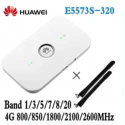 Открыл Huawei e5573 e5573s-320 Cat4 150 Мбит/с Беспроводной мобильного МИФИ Wi-Fi роутера + 2 шт. антенны pK MF90 R215 E5577