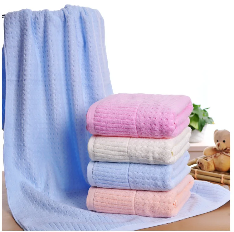 100% Cotton Bath Towel For Adults Baby Solid Jacquard Kids ...
