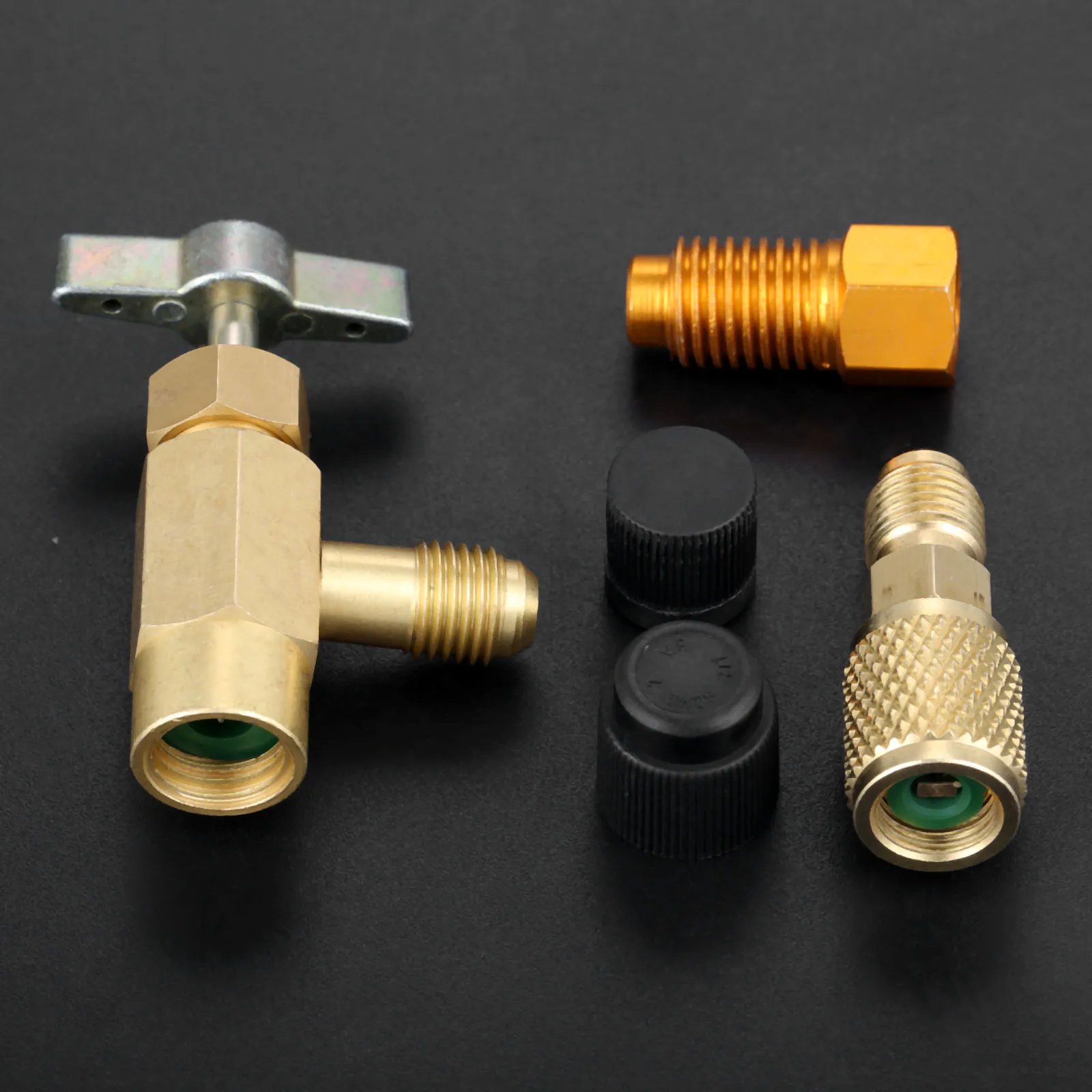 5 шт. R1234yf хладагент Can Tap 1/2 &quotACME LH Female 1/4&quot SAE Male AC флакон инструмент