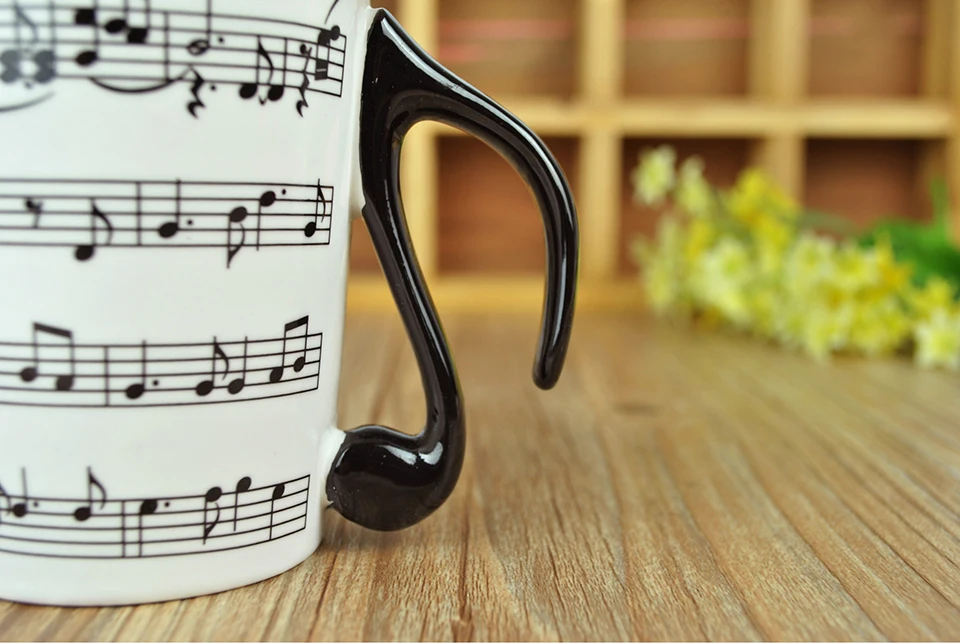 Transhome Creative Coffee Mug Ceramic Mugs And Cups For Tea Milk Cup Music Mug 300ml Travel Coffee Mug For Lover Valentines Gift