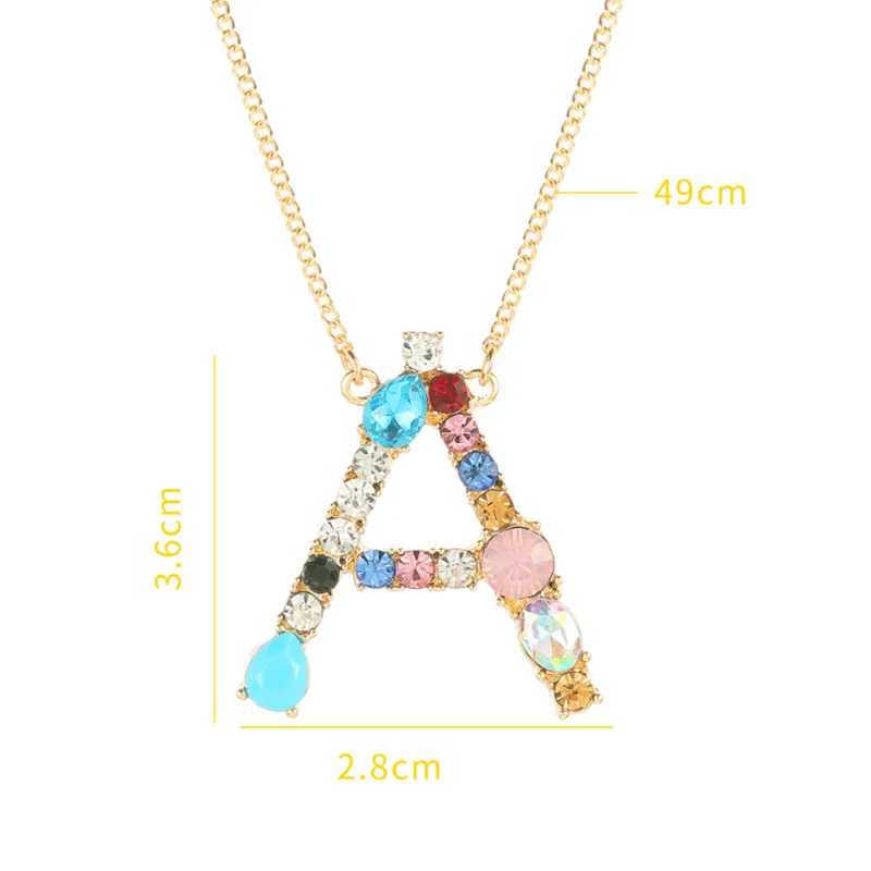 

WWLB Gold Color Initial Multicolor CZ Necklace Personalized Letter Necklace Name Jewelry For Women Accessories Girlfriend Gift