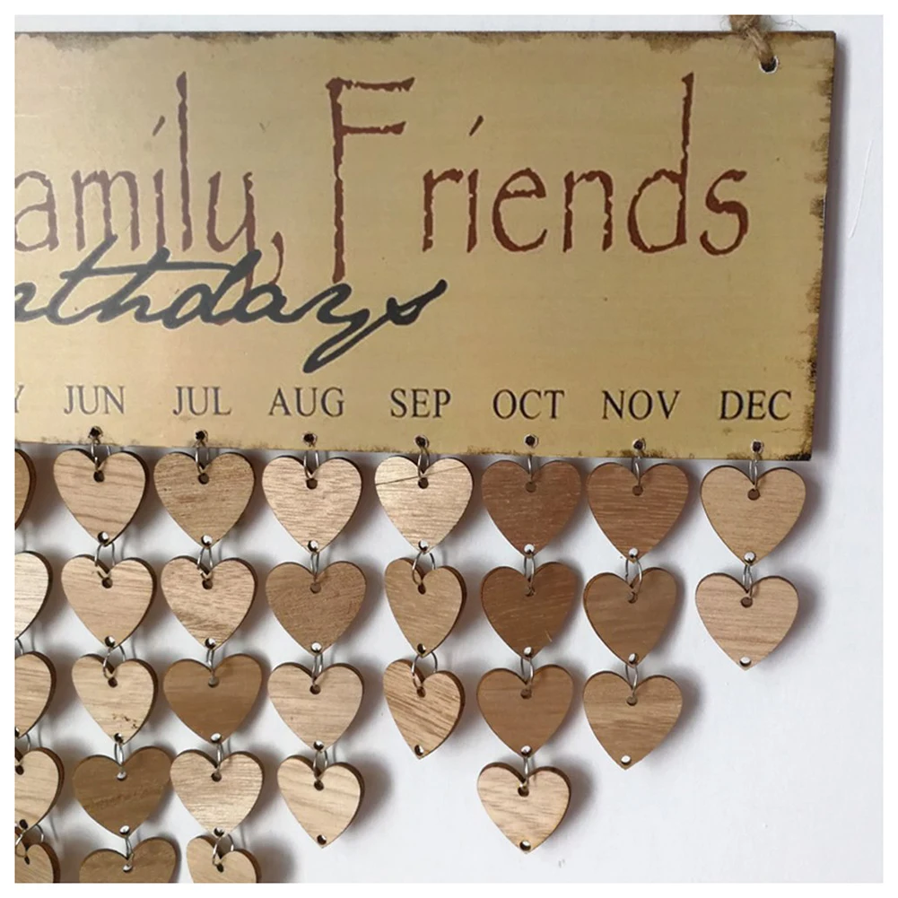 

Creative Fashion Wood Birthday Important Day Reminder Board DIY Calendar Faith Family Friends love accessories
