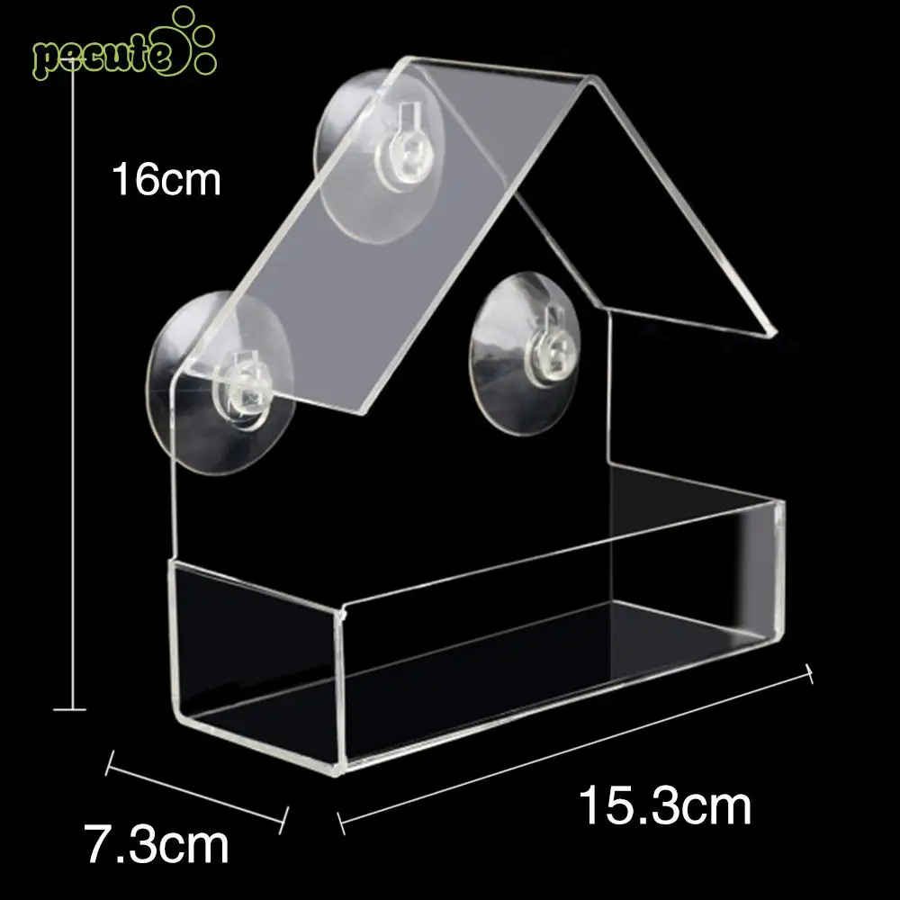 

Bird Feeders Sucker Plastic Bird Feeder Window Outdoors Feed Economic Birdhouse Transparent Pet Feeder Foods Creative