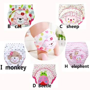 

5Pcs Baby Training Pants Cotton Reusable Baby Diapers Waterproof Cloth Nappies Washable Diapers Bamboo Learning Pants80/90/100