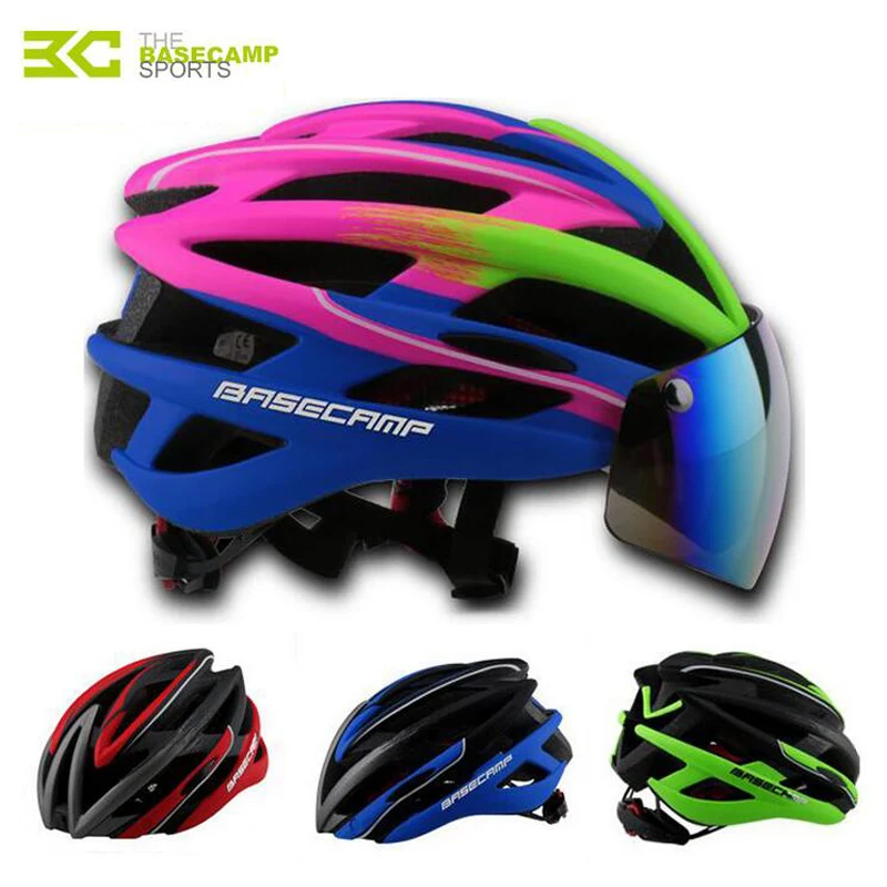 BASECAMP Bicycle Helmets Sunglasses Cycling Glasses Helmet 3 Lens