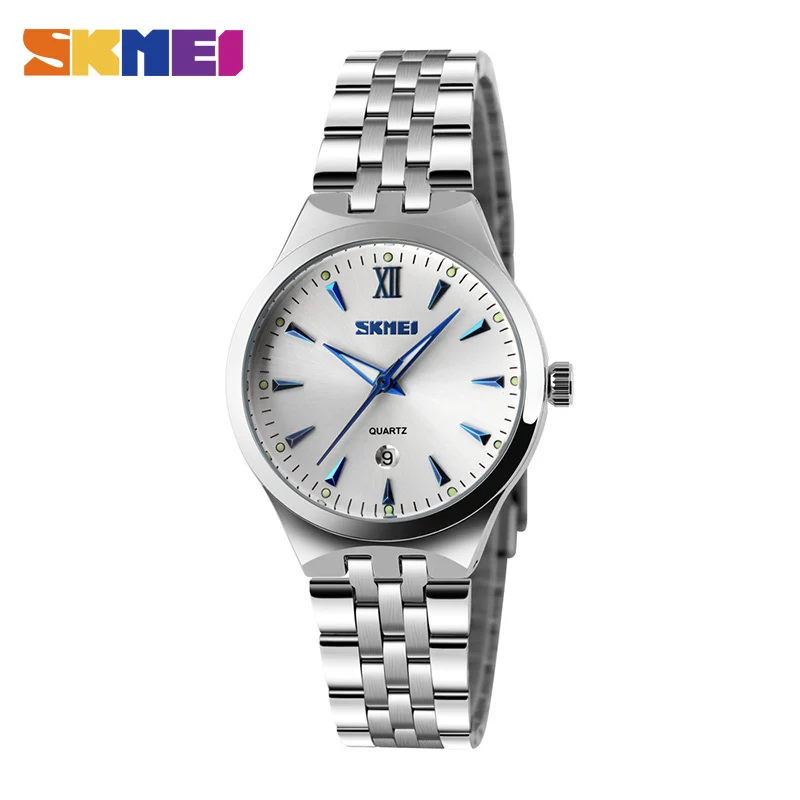 SKMEI Quartz Women Watch Women's Men Clock Couples Top Brand Luxury Female WristWatches Waterproof Ladies Dress relogio feminino - Цвет: Blue Women