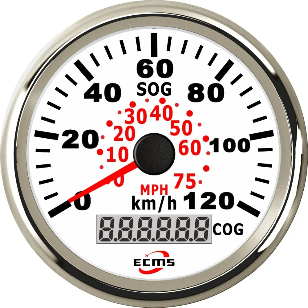 Marine Boat Auto Car Truck GPS Speedometer Speed Meter Gauge 85mm 120km/h 9-32V 316L Bezel kus red or yellow backlight gps speedometers tuning 85mm 0 30knots speed gauges 0 55km h instrument devices for auto boat bus rv