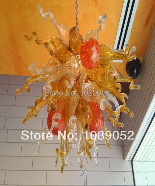 

New Arrival Murano Glass Light LED Amber Glass Chandelier