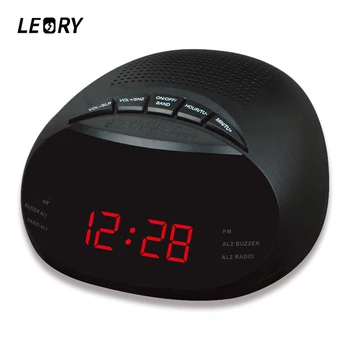 

LEORY AM FM Alarm Clock Radio LED Display Digital Screen Speaker Buzzer Snooze Sleep Function Electronic Table Watch Radios