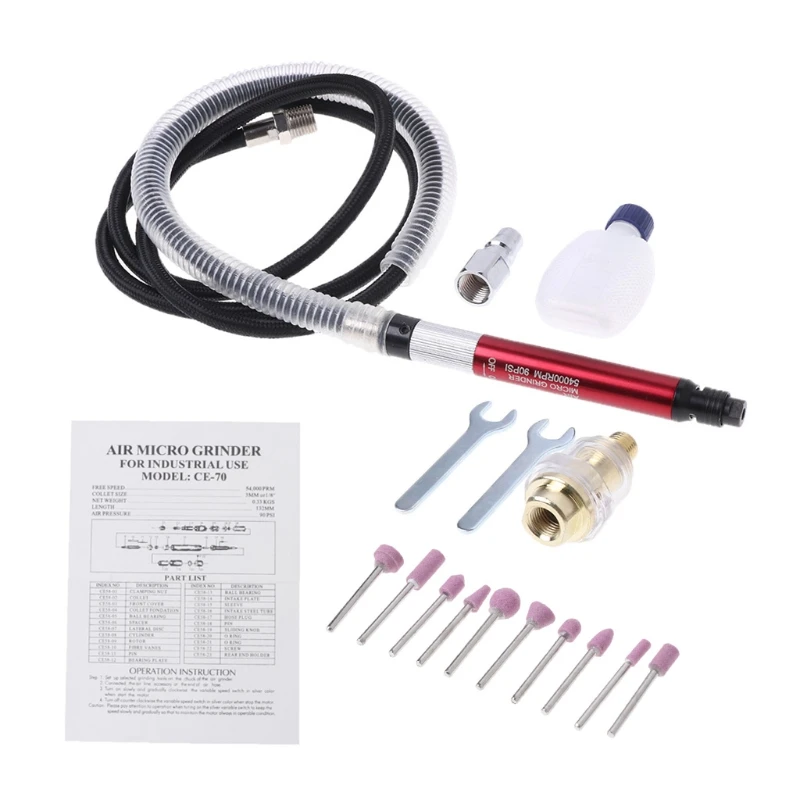 

Air Micro Die Grinder Kit Mini Pencil Polishing Rotary Cutting Tool Small Size Light Weight Pen Shaped Design