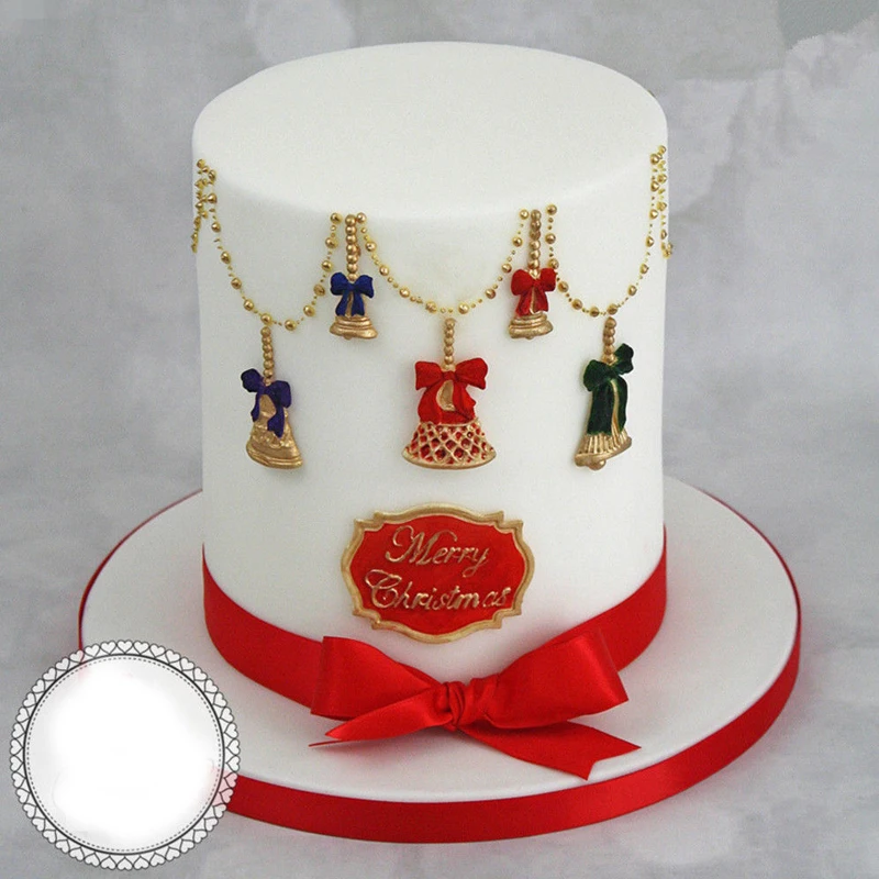 JX-LCLYL New Silicone Christmas Bell Cake Ornament Sugarcraft Cake Mould Art Decor DIY