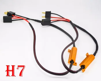 

2PCS 50W 6ohm Gold Fuse LED Headlight Canbus Error Canceler H1 H7 H8 H9 H11 9005 9006 LED Decoder Load Resistor Anti-Hyper Flash