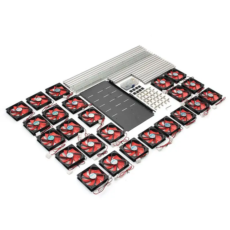 

Aluminum Stackable Box Mining Platform 20GPU Outdoor Frame With 24 led fans ETH / ZEC / Bitcoin