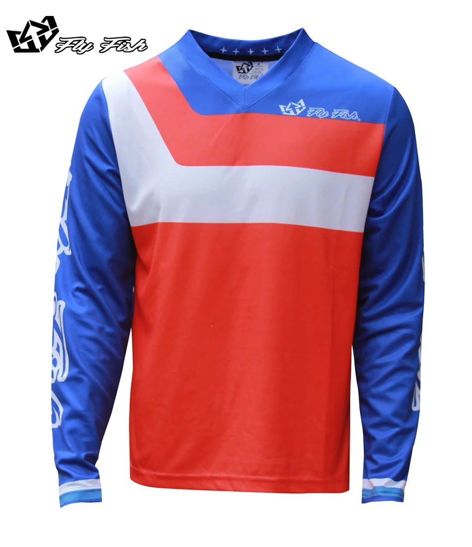 FLY FISH RACING GP Jersey Prisma Orange MX мотокросса бездорожья MTBDH Горные Джерси MX MTB футболка Джерси велосипед Велоспорт