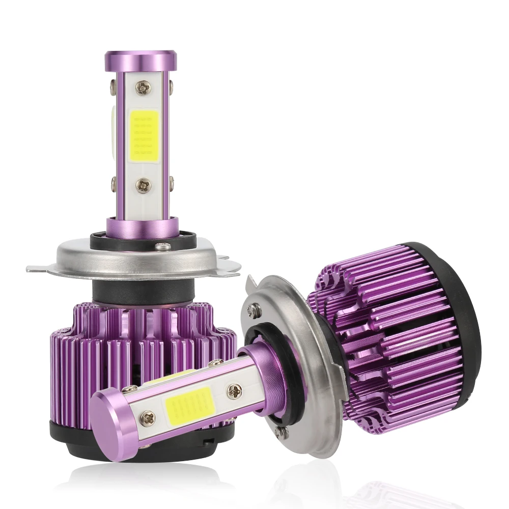 2X H7 Car LED Headlight Kit 4 Sides LED Chips 8000LM High To Low Beam