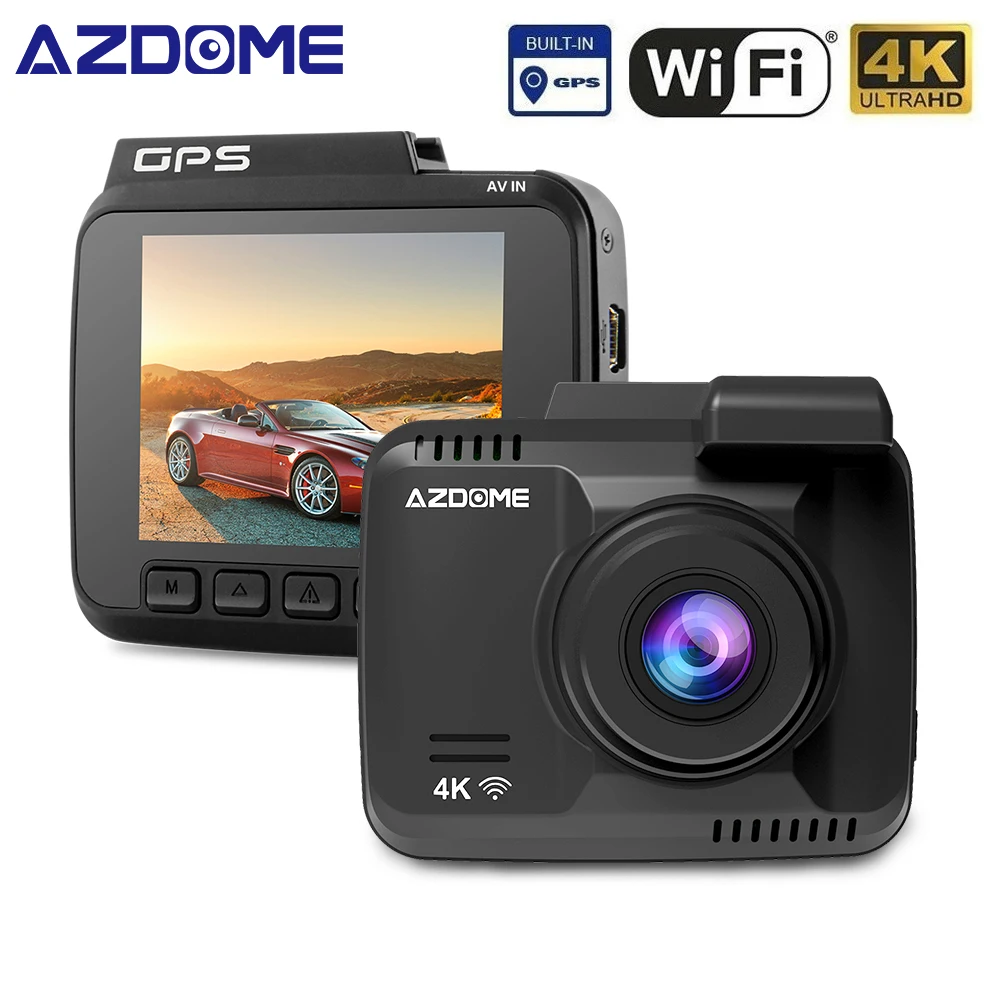AZDOME GS63H 4K встроенный GPS WIFI автомобильный видеорегистратор с задней камерой WDR