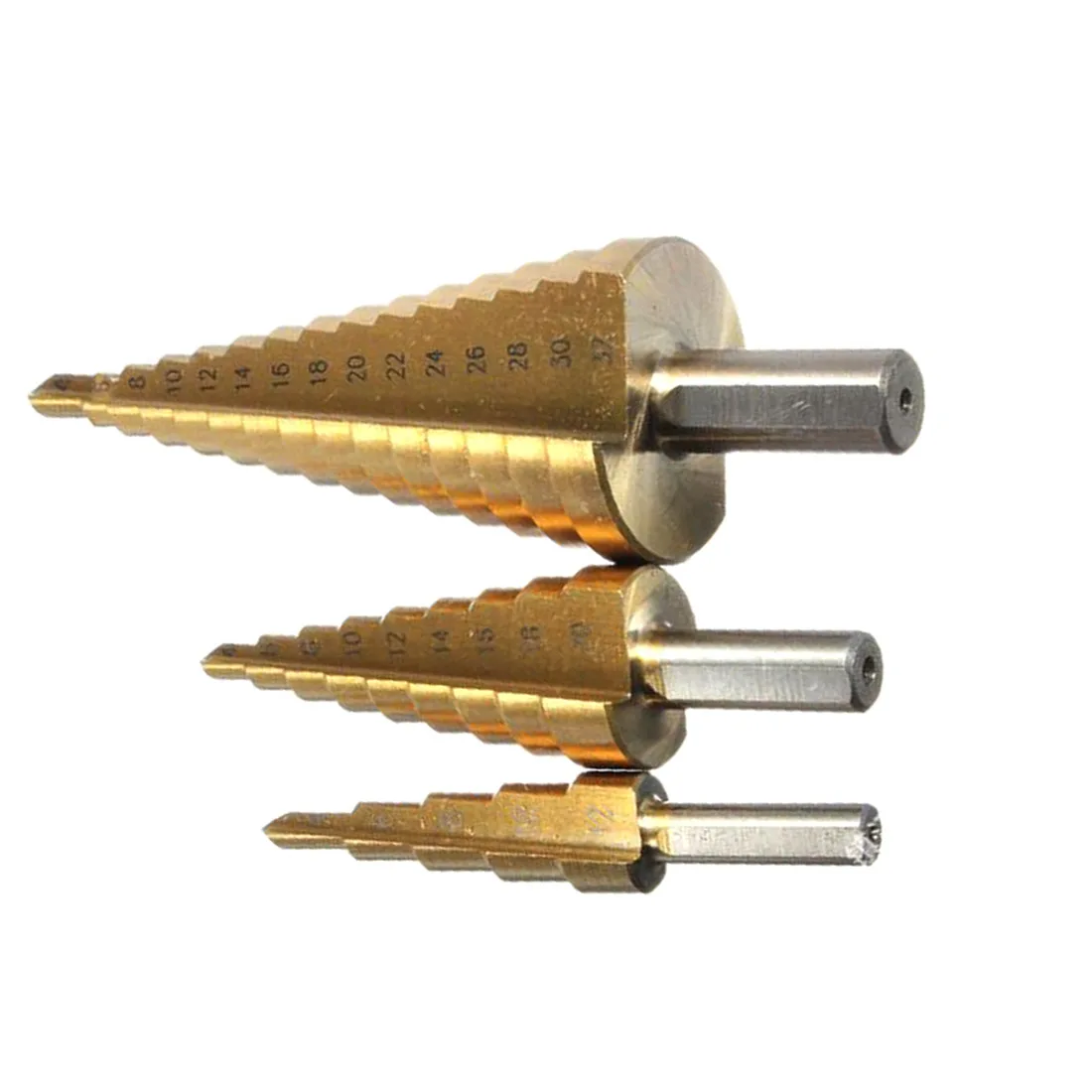 3pcs set hss steel large step drill bit cone titanium coated metal 