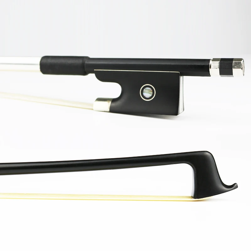 

Free Shipping New 4/4 Size Advanced Black Carbon Fiber Violin Bow Good Balance Ebony Frog Exquisite Horsehair Violin Accessories