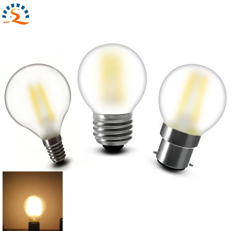 

10pcs G45 E12 E14 E26 E27 B22 Frosted LED Filament Bulb lamp light 2w 4w Dimmable warm white 120V 220v 230v 240v CE RoHs