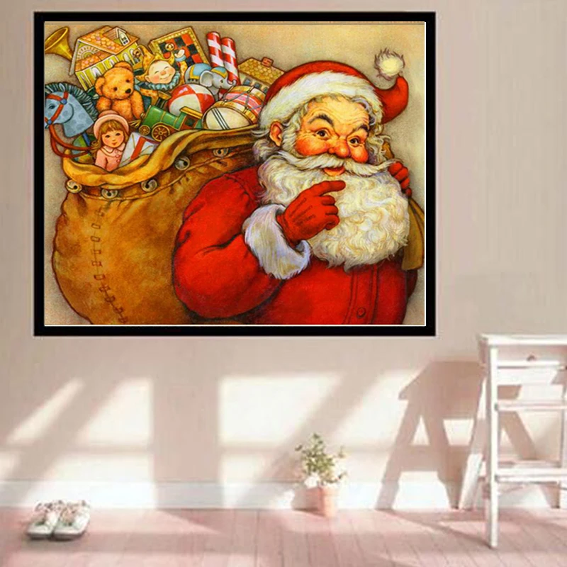 DIY Алмазная картина Санта Клаус Алмазная вышивка Животные вышивка крестиком Мозаика Отец Рождество картина украшение дома