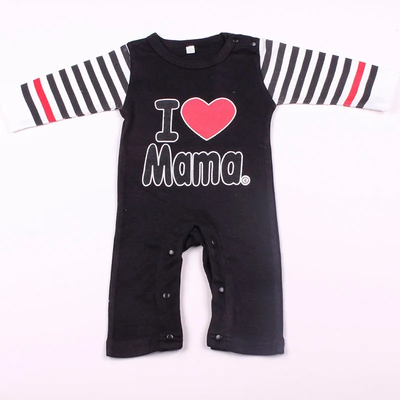 С надписью «Love Mama Love Papa»(«Я люблю папу» для маленьких мальчиков, комбинезон с Одежда для новорожденных Оригинальность Дизайн Костюмы Ropa Bebe, Детский комбинезон для детей, начинающих ходить HB010