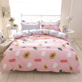 

wholesale Fruit bedclothing Bedding Set dekbedovertrek 2 persoons Mango duvet cover Cotton bedspreads queen size bedclothes