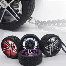 TOYIKIE Роскошные шины для гоночных автомобилей модель металлического колеса брелок кожаный шнур для мужчин колеса автомобиля шарик цепи кулон алюминиевый сплав держатель