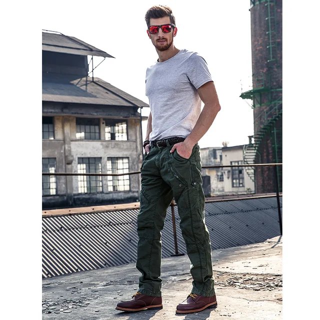 Cargo Pants Men 100% Cotton Military Style Work Pants Mens