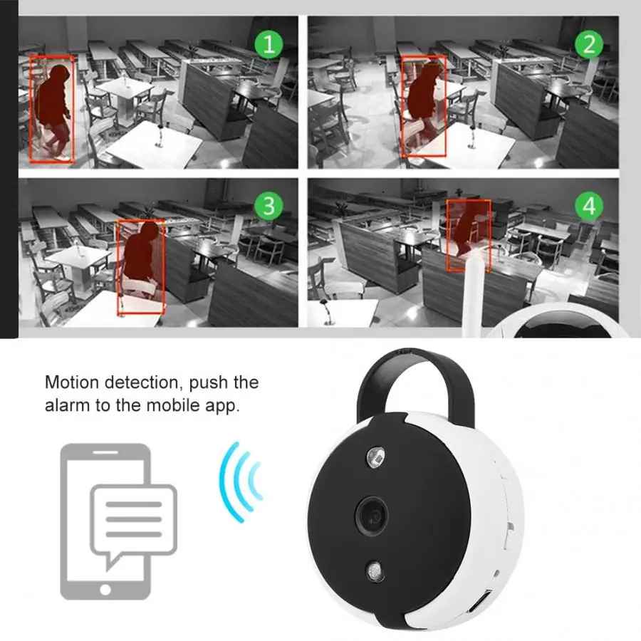 

IP Camera 110-240V Mini 1080P HD WiFi Camera Night Vision Security Surveillance Monitor