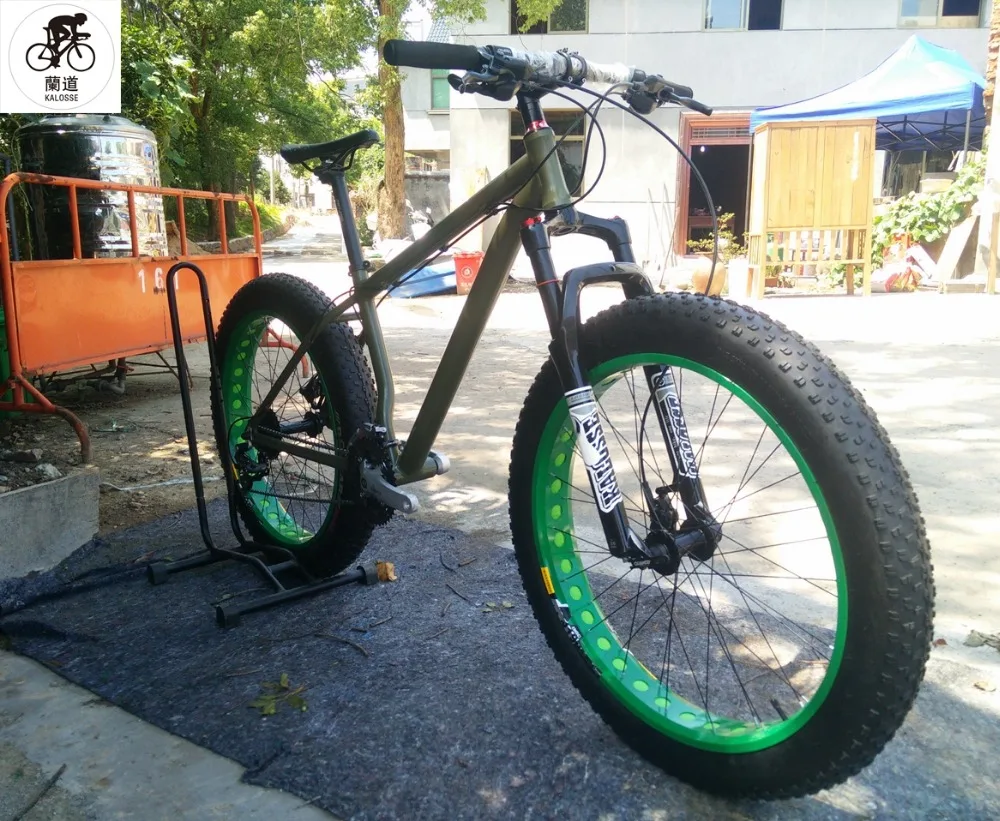 Top Kalosse DIY color  Snow bike  mountain  bicycle    21/24/27/30 speed   26*4.0 inch  tires  Beach  bike 0