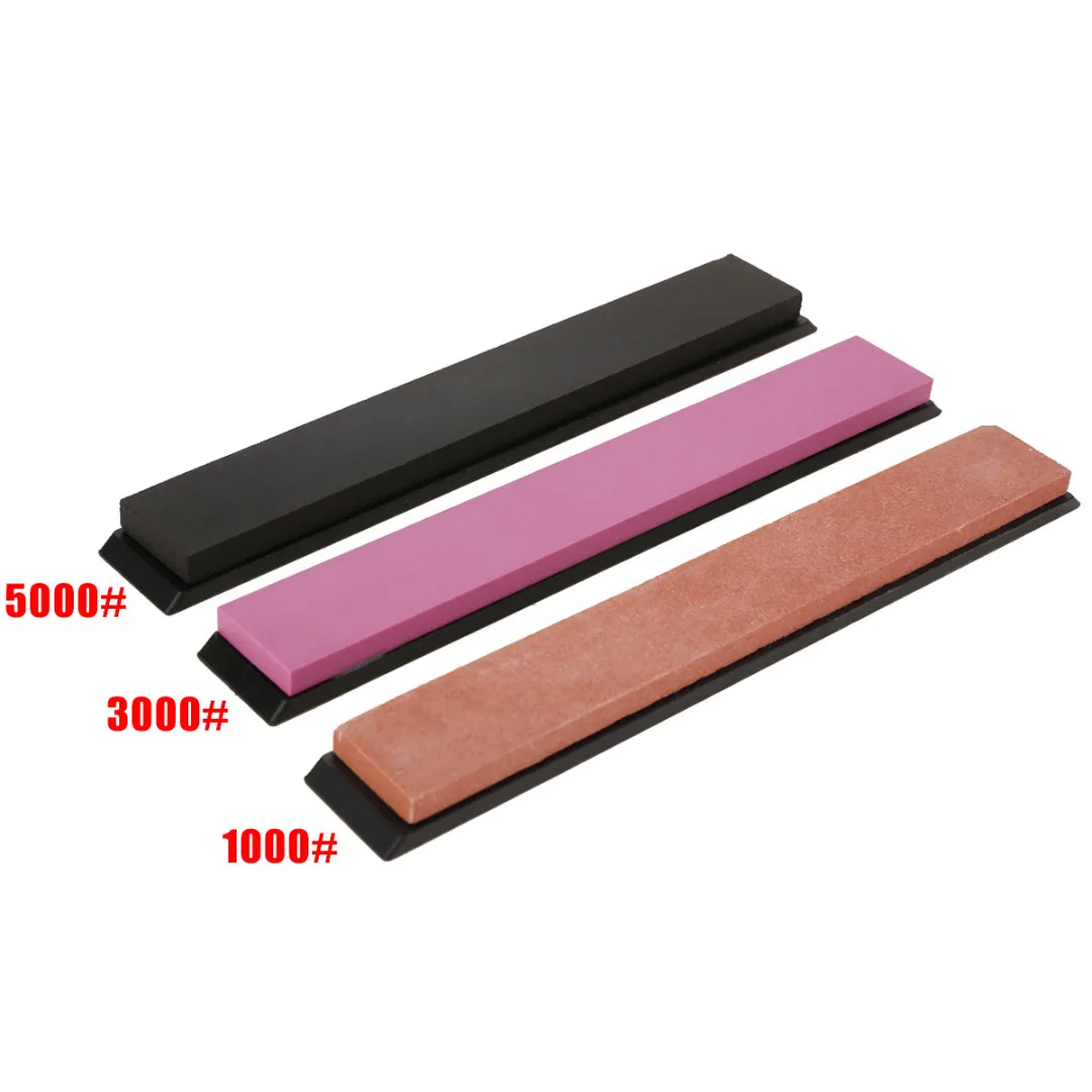 1pc 5000/3000/1000 Dual Whetstone Sharpener Tool Fine Grit Sharpening Water Stone with Anti-slip Base Kitchen Tool