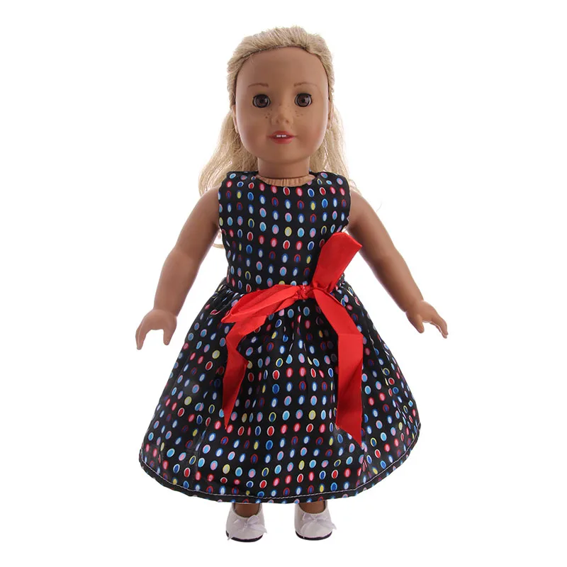 Одежда для кукол, 15 видов стилей платье с галстуком-бабочкой, 18 дюймов, американская кукла и 43 см, одежда для новорожденных, аксессуары, игрушка для поколения - Цвет: n1507