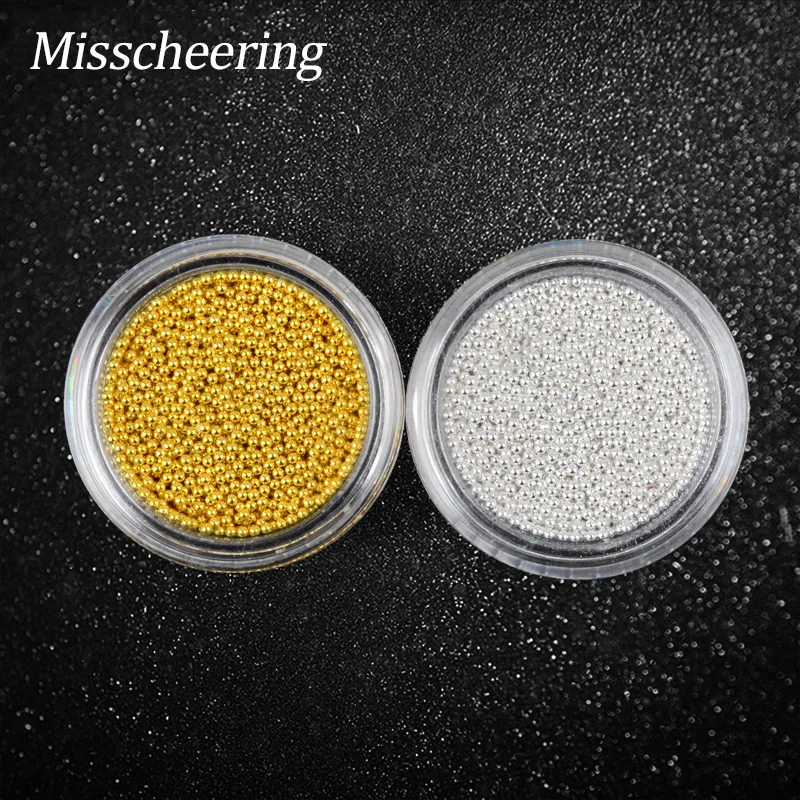 

10g/box Gold Silver Metal 3D Tiny Circle Caviar Beads Nail Art Decorations DIY Nail Accessories Manicure Tools