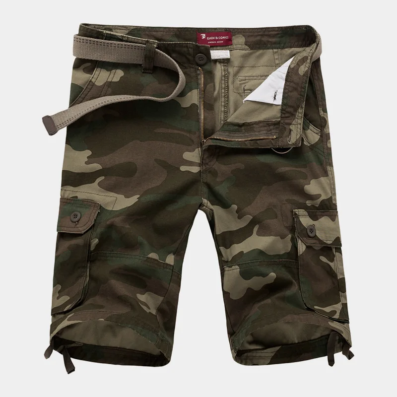 JEELINBORE новые летние модные шорты карго Для мужчин Slim Fit камуфляж карманы Рубашки