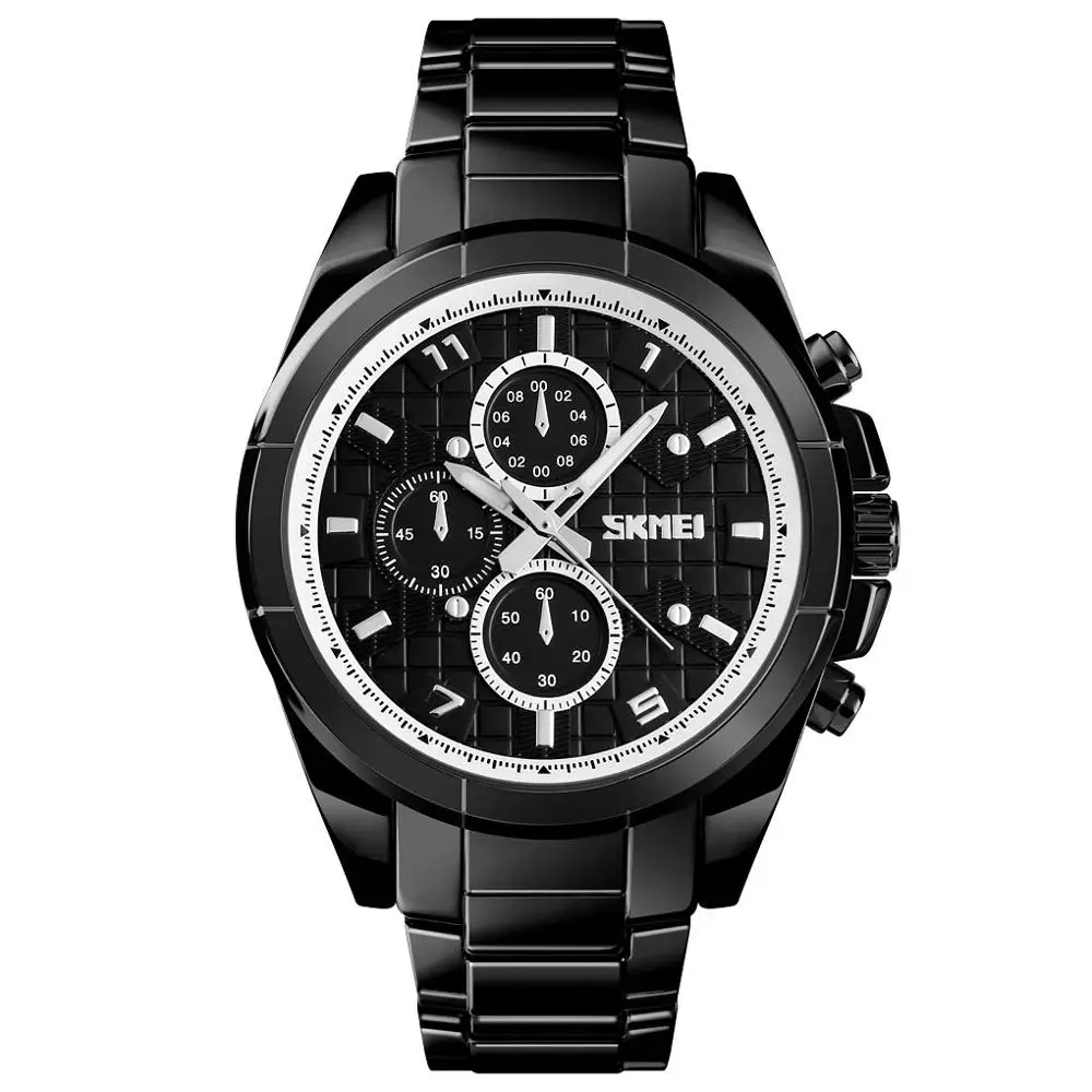 SKMEI Smart Bluetooth мужские модные повседневные часы с калорийными часами, мужские кварцевые часы 24 Время, дата-часы из сплава водонепроницаемые спортивные часы - Цвет: Black