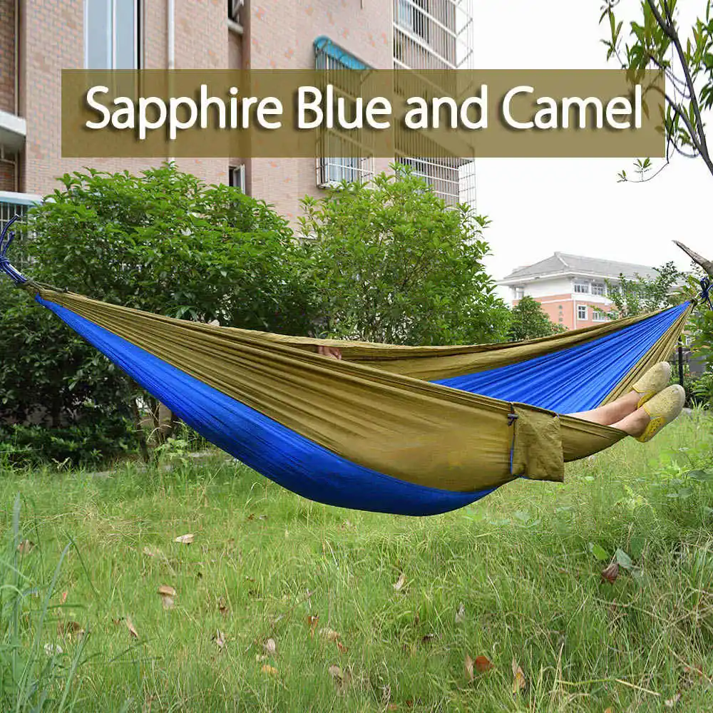 Double Person Camping Nylon Fabric Parachute Hammock Sleeping Swing Outdoor