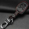 Remote 3 Buttons Leather Key Chain Ring Car Key Cover Case Holder For Honda Cr-V Civic Insight Ridgeline 2003 2008 2009 Accord ► Photo 2/4