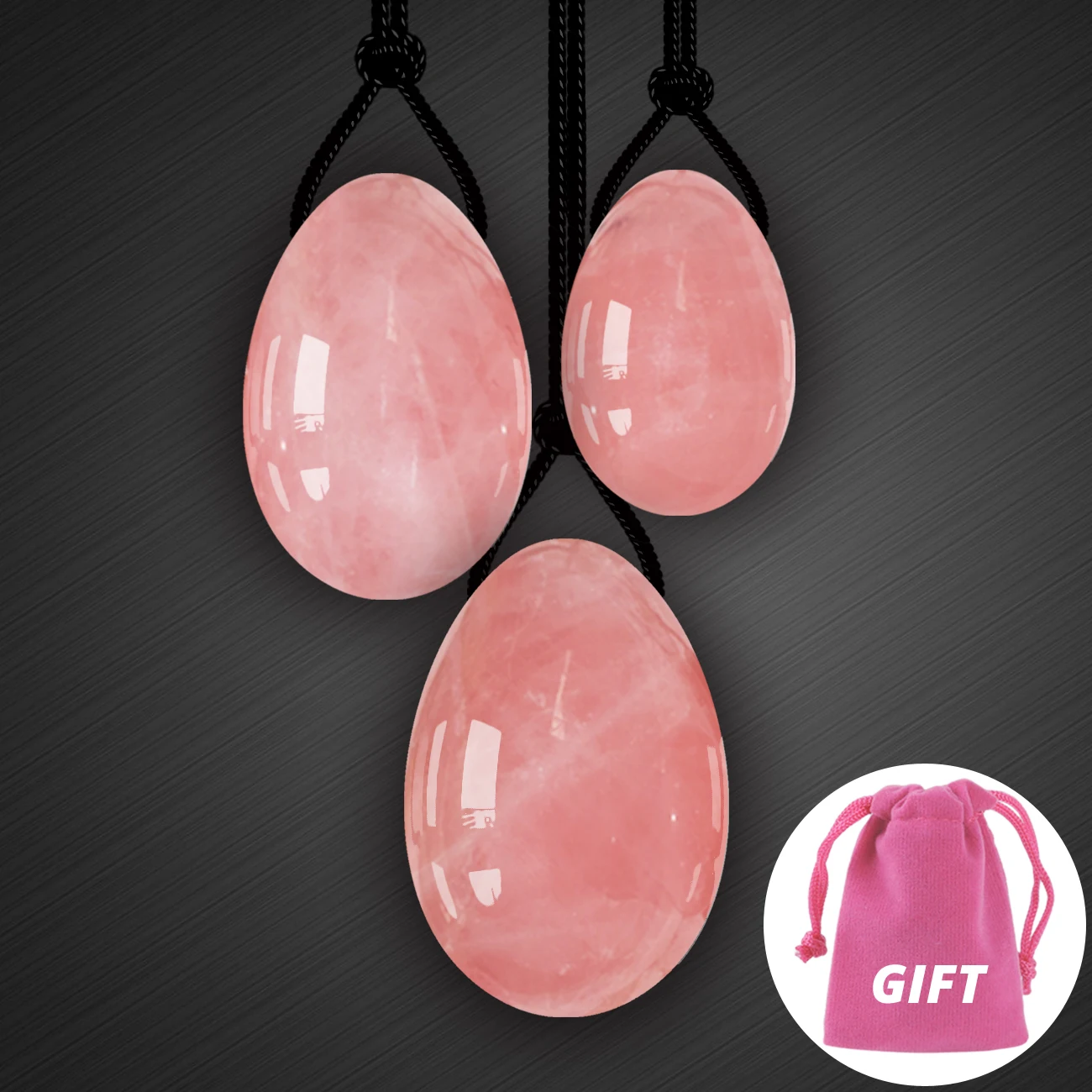 Baratos Envío de la gota Yoni huevos conjunto Jade huevos mujeres Kegel ejercitador masajeador los músculos vaginales de apriete de cristal de cuarzo rosa huevos