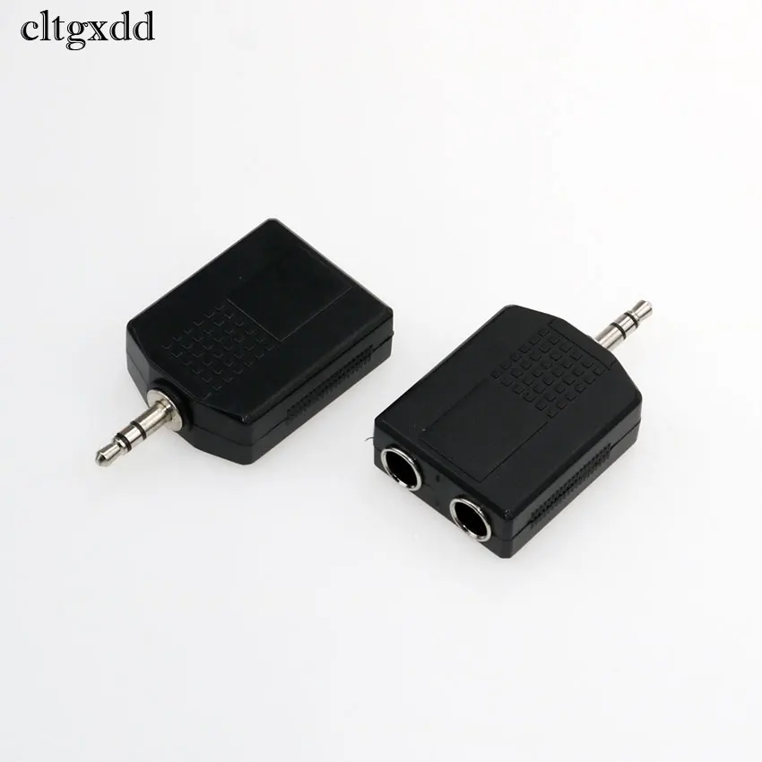 

cltgxdd 3.5mm 3 Pole Stereo Male Plug to 2 6.35mm Female jack Audio Plugs Socket Converter Adapter Connector For Microphone