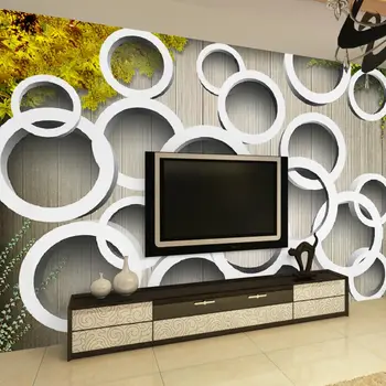

Modern 3D Wall Papers TV Background Papel Mural Custom Wood Wall Photo Wallpaper Living Rom Self Adhesive Vinyl / Silk Wallpaper