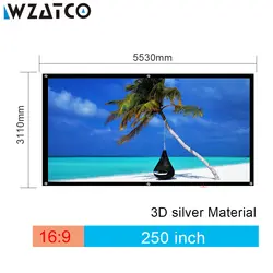 WZATCO 3D Экран большой Экран 250 дюйма 4:3 3D серебро проекционный Экран ткань для Кино XGIMI H2 H1 H1S Z6 Z3 JMGO J6S проектор