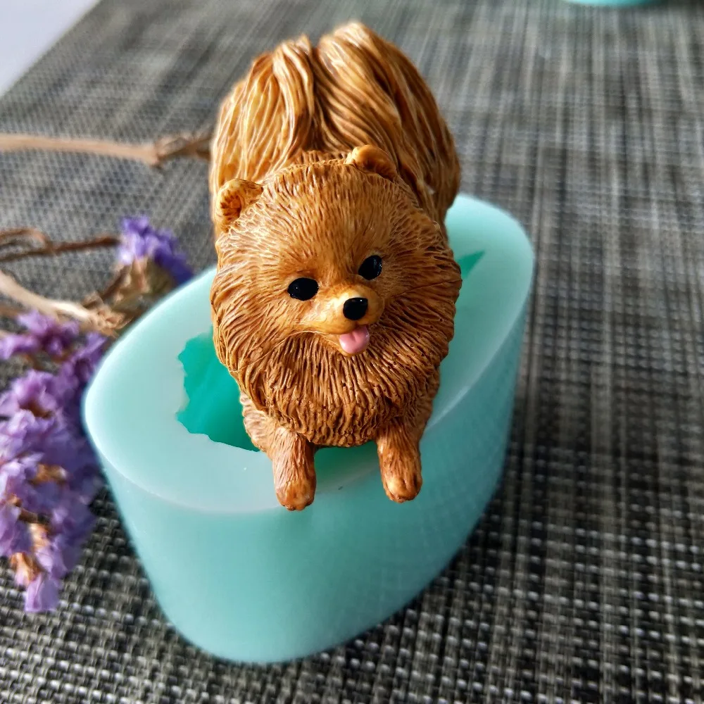 PRZY DW0132 silicone mold soap mould 3d animals Cute dog handmade soap making molds candle silicone dogs mold resin clay mold