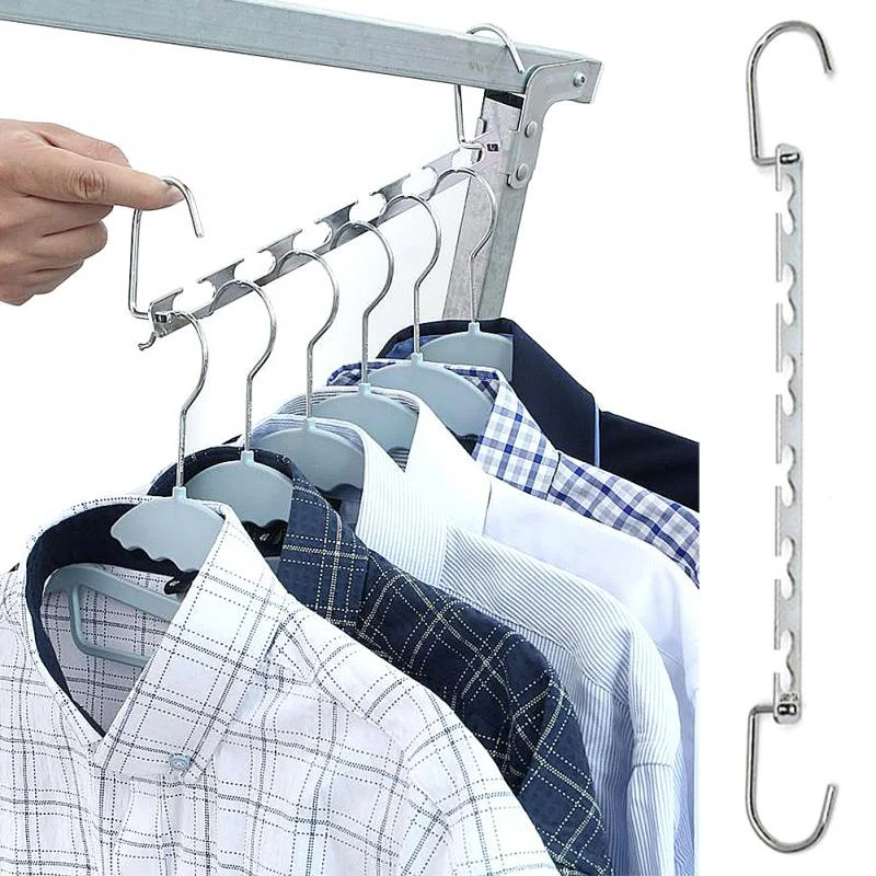 Многофункциональный компактный, металлический вешалки с крюком волшебный 6 отверстий шкаф-стеллаж для хранения одежды Железная сушилка для одежды