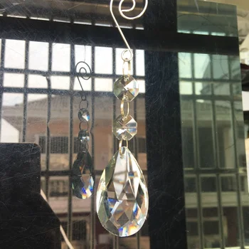 

1PC Handmade Crystal Suncatcher Feng Shui Prism Pendant Hanging Decor Ornament Chandelier Crystal Part DIY craft supply