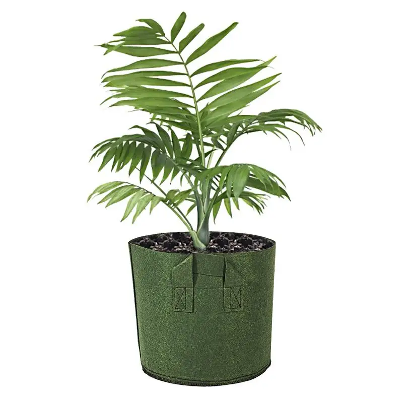 

Non-woven Fabric Tree Planting Bag With Handle Durable Nursery Seedling Bag Nutrition Pot Thickened Flowerpot Planting Bag Green