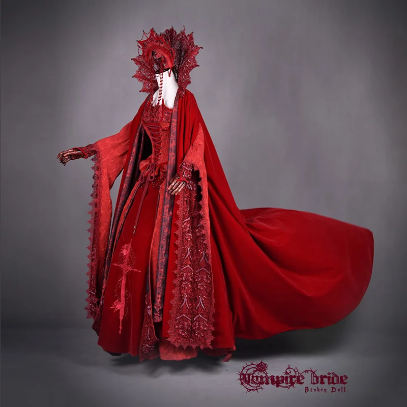 

Lolita Dress Vampire bride dress female lolita dress Full set Haloween costume gift custom made/size