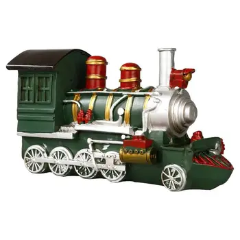 

Vintage Resin Train Shape Home Decor Ornaments Classic Locomotive Desktop Crafts Kids Toy Birthday Gift Wine Cabinet Decorations